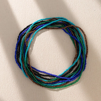 Bohemian Colorful Glass Seed Beads Waist Chains For Women Multi Layer Elastic Body Jewelry Retro Summer Beach Accessories