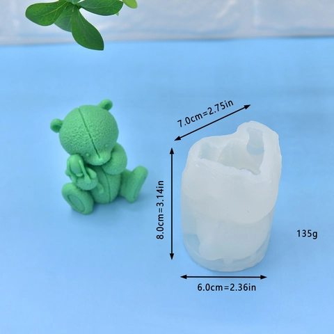 3D Bär Hält Kaninchen Silikonform DIY Handwerk Stricktextur Für Kuchen Schokolade Fondant Seife Aromatherapie Kerze Harzguss