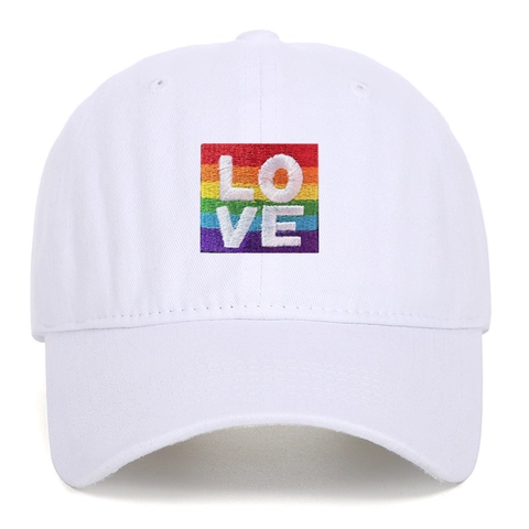 Retro Baseball Cap Rainbow LOVE Letter Embroidery Washed Distressed Cotton Sun Hat For Men Women Casual Outdoor Adjustable Trucker Hat