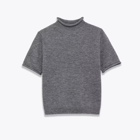 Suéter de Punto Casual para Mujer Cuello Alto Manga Corta Jersey Color Sólido Ajuste Estrecho Primavera Otoño