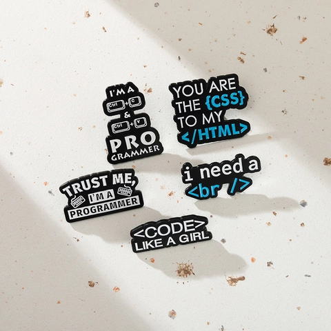 Broche Émaillée Drôle De Programmeur Badge Humour Geek Alliage Chat Noir Ordinateur Portable Broche Pour Sac À Dos Vêtements