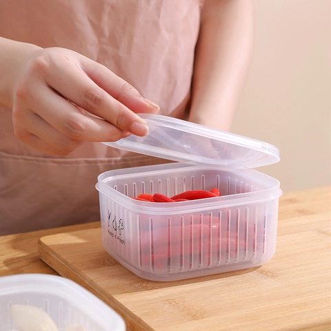 Zwiebel Ingwer Knoblauch Aufbewahrungsbox PP Kunststoff Transparent Frischhaltebehälter Mit Deckel Abtropfkorb Für Die Küche