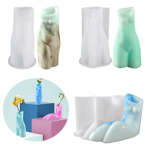 Human Body Torso Silicone Mold For DIY Vase Resin Casting Abstract Female Art Ornament Handmade Home Decor