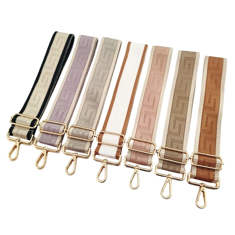 Adjustable Geometric Pattern Bag Strap Wide Shoulder Strap Replacement For Crossbody Handbags Women Polyester Woven Belt