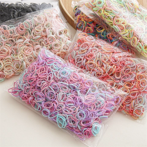 Hair Ties High Elastic Rubber Bands Disposable Colorful Small Ponytail Holders For Girls Kids Hair Styling Accessories