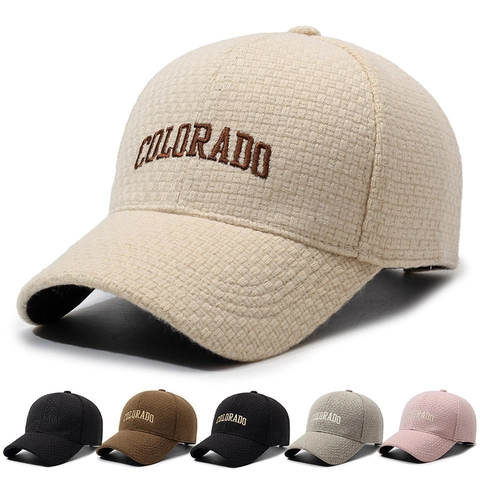 Casquette De Baseball Texture Gaufre Colorado Broderie Lettres Ajustable Style Rétro Chapeau Soleil Pour Hommes Et Femmes