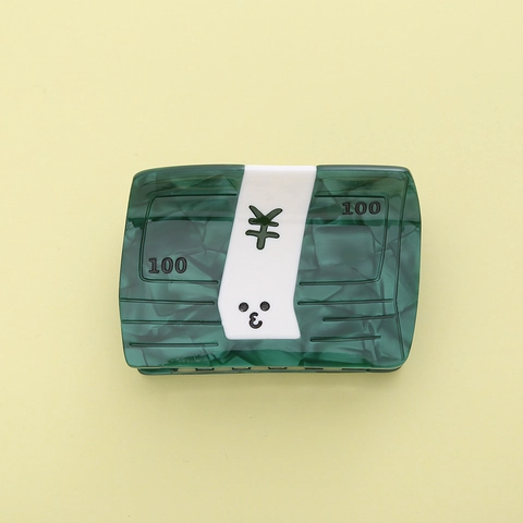 Acetate Hair Claw Clips Creative Money Banknote Gold Ingot Shape Marble Texture Festive Shark Clip For Women Girls