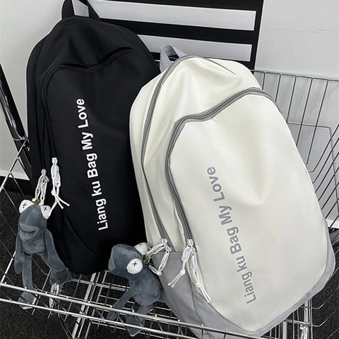 Mochila Oxford Impermeable Ligera Gran Capacidad Color De Contraste Bolsa Escolar Para Adolescentes Estudiantes Streetwear Moda