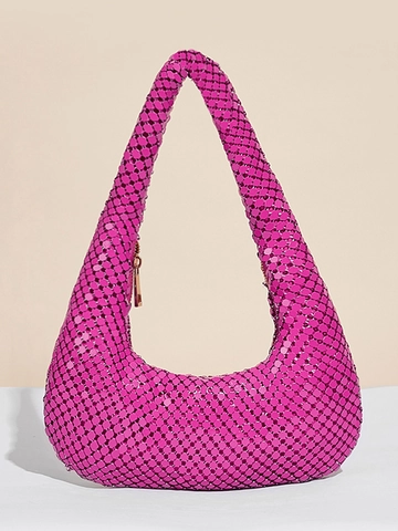 Trendige Aluminium Pailletten Schulter Unterarmtasche Damen Mode Euro-Amerikanischen Stil Glitzer Mesh Abend Hobo Handtasche Für Party Bankett