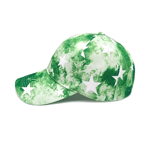 Tie Dye Star Print Baseball Cap Polyester Breathable Outdoor Sun Protection Graffiti Adjustable Hat