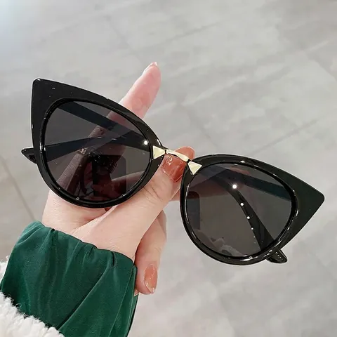 Occhiali Da Sole Occhio Di Gatto Alla Moda Per Donna Protezione UV400 Montura PC Lenti AC Ponte In Metallo Dorato Streetwear