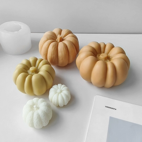 3D Pumpkin Silicone Mold For DIY Halloween Scented Candle Chocolate Soap Making Cake Decoration
