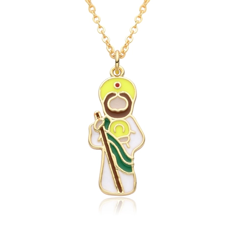 Mode Religieuse Croix Collier en Cuivre Pour Les Femmes Micro-Incrusté Strass Vierge Marie Pendentif Chaîne de Clavicule Bijoux Cadeau