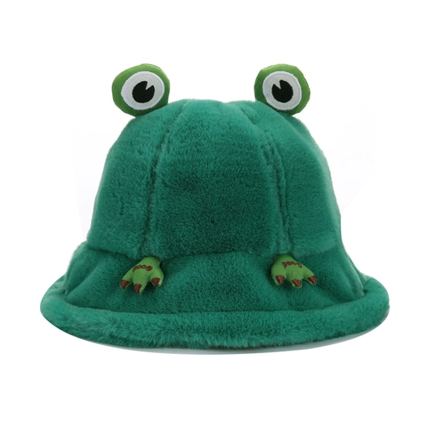 Süßer Frosch Plüsch Fischerhut Warmer Winter Kunstpelz Cartoon Tier Outdoor Kaltes Wetter Anglerhut Für Frauen Mädchen