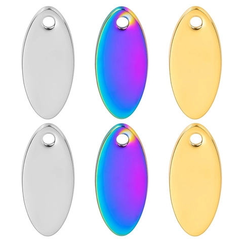 Minimalist Stainless Steel Oval Pendant Necklace For Women Polished Gold Silver Iridescent Fashion Everyday Jewelry Gift