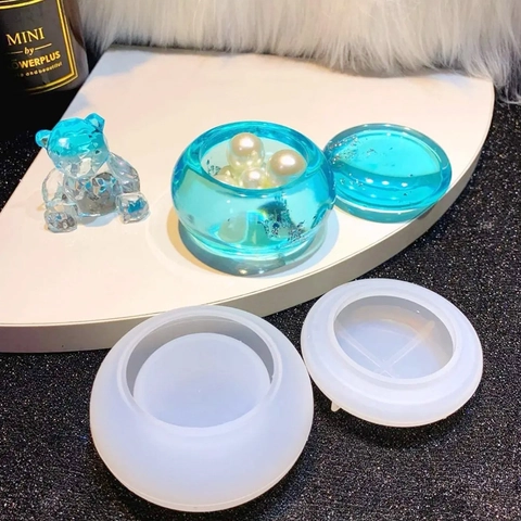 DIY Καλούπι Σιλικόνης Για Χύτευση Ρητίνης Στρογγυλό Βάζο Αποθήκευσης Κηροπήγιο Κοσμηματοθήκη Οργάνωση Κραγιόν Εργαλείο Χειροτεχνίας Με Καπάκι