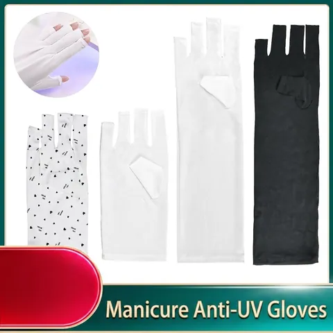 Γάντια Προστασίας Anti UV Για Νύχια Χωρίς Δάχτυλα Μανικιούρ UPF 50 Ελαστικό Ύφασμα Που Αναπνέει Για Λάμπα UV LED