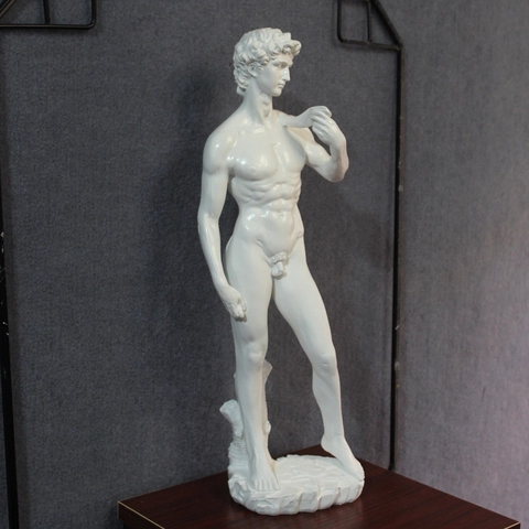 David Statue Sculpture Classical Art Resin Figurine For Home Living Room Office Desktop Decor Nordic Style White
