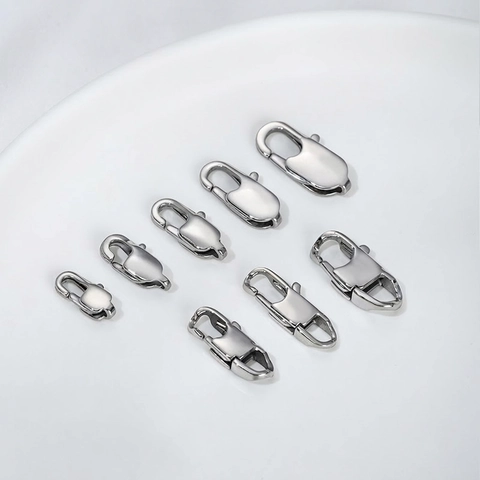 Polished Lobster Clasp Jewelry Findings 316 Stainless Steel Gold Plated Connectors For DIY Necklace Bracelet Making