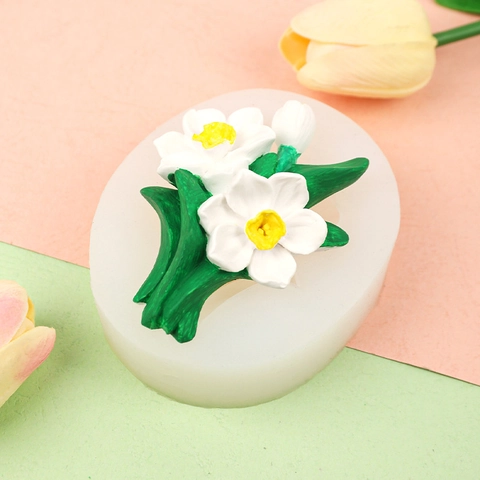 Flower Silicone Mold Three Dimensional Floral Shape For Fondant Chocolate Candle Plaster DIY Ornament Handcrafted