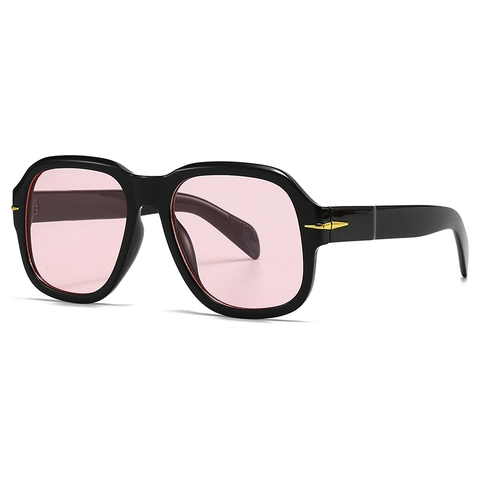 Gafas De Sol Cuadradas Oversize Vintage Protección UV400 Montura PC Con Decoración Metálica Flecha Dorada Moda Para Hombres Mujeres