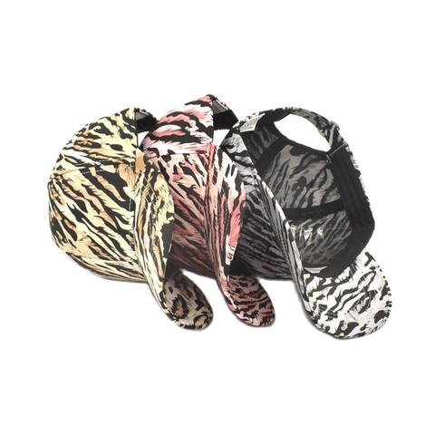Tiger Zebra Animal Print Baseball Cap Polyester Outdoor Sun Protection Adjustable Hat For Men Women