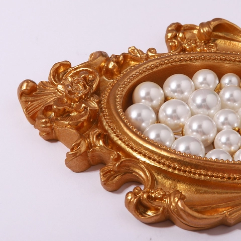 Vintage French Stainless Steel Artificial Pearl Stud Earrings For Women Light Luxury Geometric Gold Plated Earrings Fashion Jewelry Gift