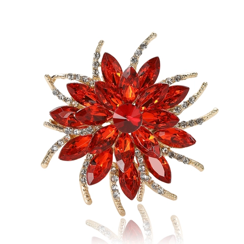 Legierung Strass Blume Brosche Für Frauen Kristall Sternenregen Anstecknadel Exquisiter Schmuck Für Hochzeit Party Mode