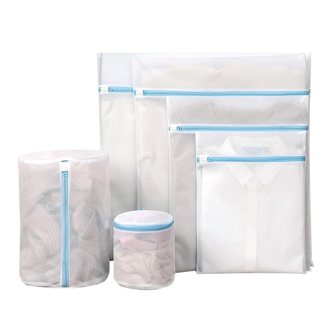 Sac à Linge en Maille Fine en Polyester Fermeture Éclair Protégée Sac de Lavage Durable Sac de Protection pour Sous-vêtements Soutien-gorge