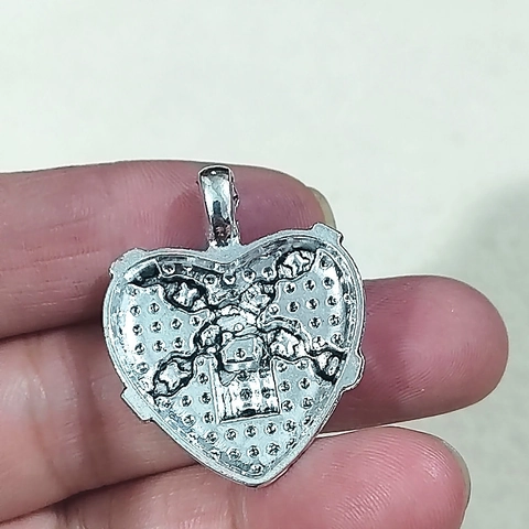 Pendentifs Coeur DIY Bijoux Alliage Émail Punk Gothique Style Sombre Chaîne Serrure Ange Diable Ailes