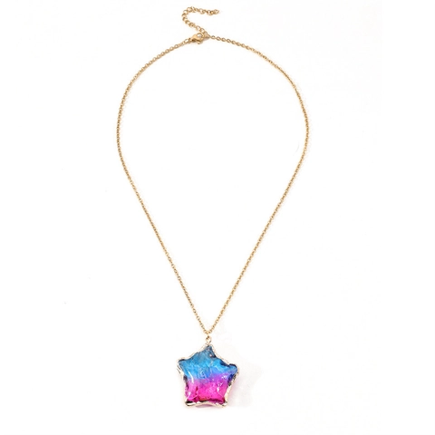 Collana Con Pendente A Stella In Lega Con Pietra Di Cristallo Sfumata Gioielli Per Donne Ragazze Regalo Estetico