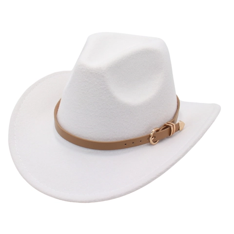 Vintage Fedora Hut Damen Breite Krempe Filz Jazz Cowboy Hut Mit Herzschnalle Ledergürtel Herbst Winter Accessoire