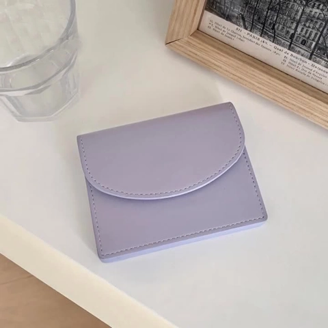Dames Kleine Portemonnee PU Leer Kaarthouder Minimalistisch Opvouwbaar Met Magneetsluiting Effen Kleur Mode Handtas Accessoire