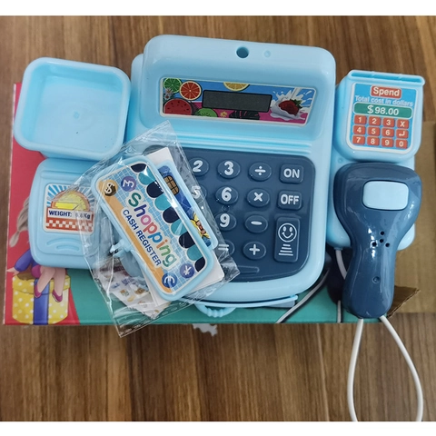 Kids Toy Cash Register Plastic Simulation Supermarket Store With Light Sound For Toddlers Pretend Play Role Game