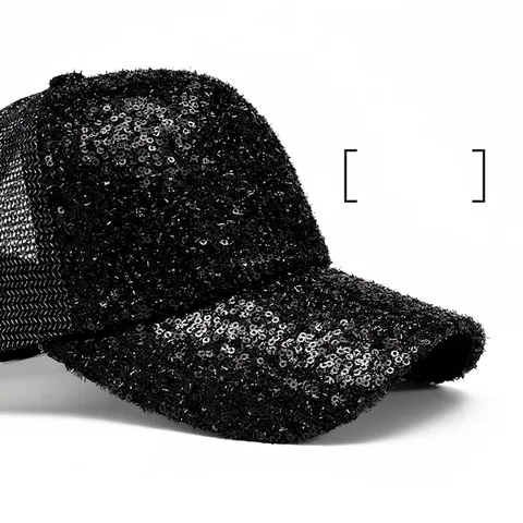 Cappello Da Baseball Con Paillettes Mesh Traspirante Protezione Solare Moda Brillante Cappello Estivo Donna Regolabile