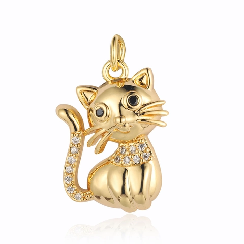 Copper Cubic Zirconia Charms Pendants For DIY Jewelry Making Heart Star Moon Cat Dog Eye Angel Shapes Shiny Accessories