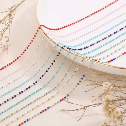 Titanium Steel Colorful Artificial Pearl Bead Necklace Bracelet Jewelry Set Electroplated Splicing Women Fashion Accessory