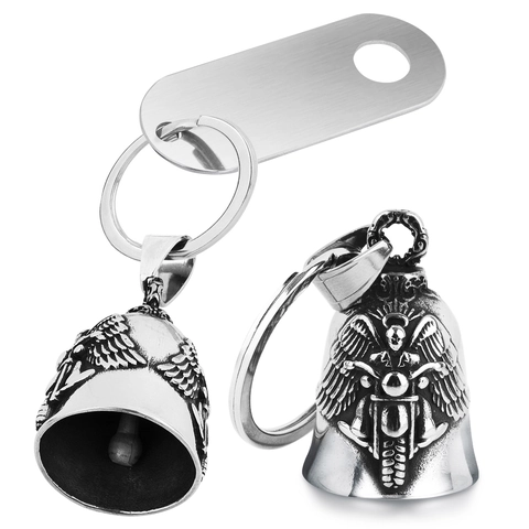 Campanello Guardiano Moto Pendente Acciaio Inossidabile Ali Teschio Croce Biker Ciondolo Vintage Punk Cuore