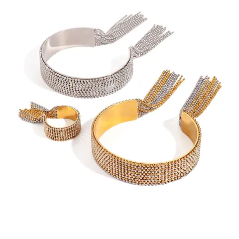 Verstelbare Open Ring Roestvrij Staal Metalen Kralen Kwastje Waterdicht Hypoallergeen Mode-Sieraden Voor Dames