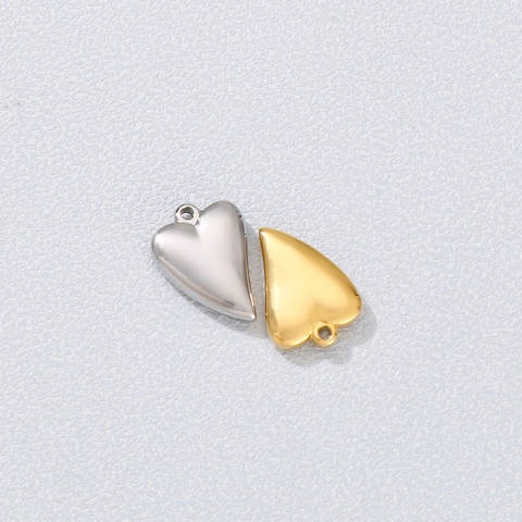 Colgante De Forma De Corazón Acero Inoxidable Accesorio De Creación De Joyas DIY Para Collar Pulsera Superficie Lisa Pulida Estilo Hip Hop