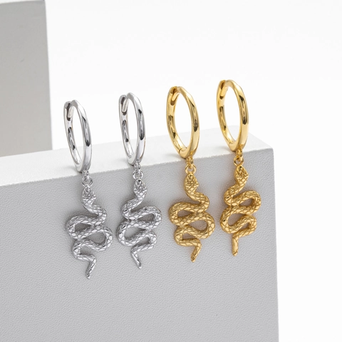 925 Sterling Zilver Slang Bungelende Oorringen Voor Dames Gepersonaliseerde Trendy Diervormige Druppel Oorbellen Sieraden Cadeau