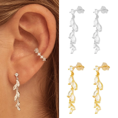 Orecchini Pendenti A Petalo Di Foglia Rame Con Zirconia Taglio Marquise Gioielli Floreali Eleganti Per Donne Matrimoni Feste