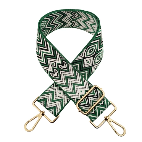 Verstelbare Jacquard Tasriem Brede Vervangende Schouderriem Met Metalen Gesp Hartpatroon Geometrisch Ontwerp Voor Crossbodytas Handtas