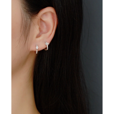 Pendientes De Aro De Plata De Ley 925 Circonita Corte Marquesa Joyería De Pavé Geométrico Para Mujeres