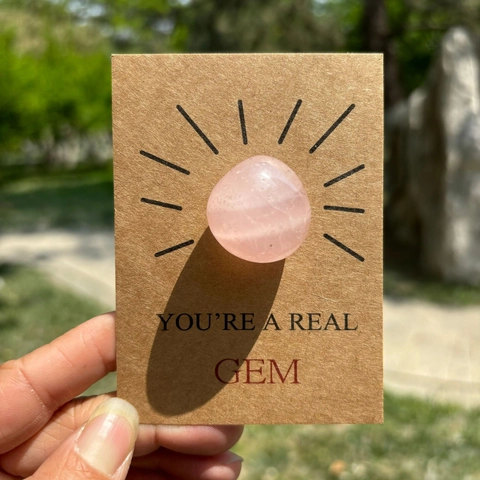 Carte De Voeux En Pierre Gemme De Cristal De Guérison Naturelle Cadeau Papier Kraft Énergie Positive Inspiration