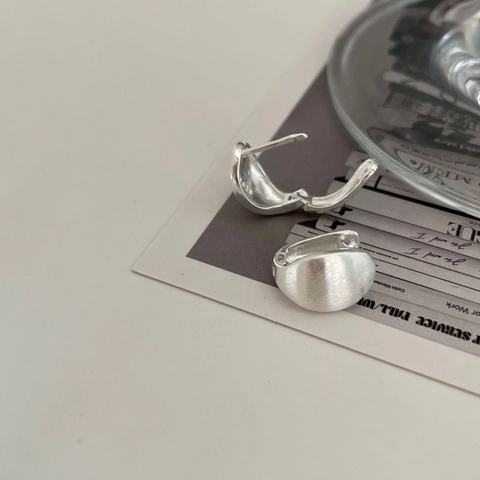 925 Sterling Silber U-Förmige Creolen Minimalistische Gebürstete Matte Textur Einfacher Geometrischer Schmuck Für Frauen