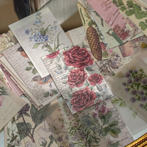Vintage Scrapbooking Material Paper Butterfly Floral Vellum Decorative Craft Paper For Junk Journal DIY Art Journaling
