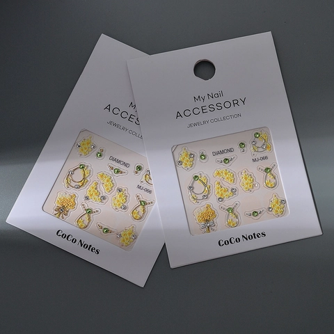 5D Nail Art Stickers Embossed Charms With Rhinestone Artificial Pearl Metal Frame For DIY Manicure Decoration Elegant Floral Style