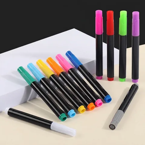 Marqueurs À Craie Liquide Colorés Effaçables À L'eau Stylos À Base D'eau Pour Tableau Noir Tableau Lumineux LED Fenêtre En Verre