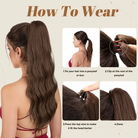 Claw Clip Pferdeschwanz Verlängerung Lang Lockig Wellig Synthetische Hitzebeständige Faser Für Frauen Haar Accessoire